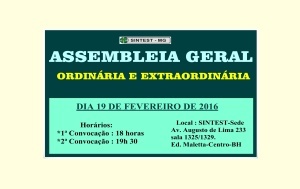 Sindicato convoca técnicos para as Assembleias Gerais Ordinária e Extraordinária